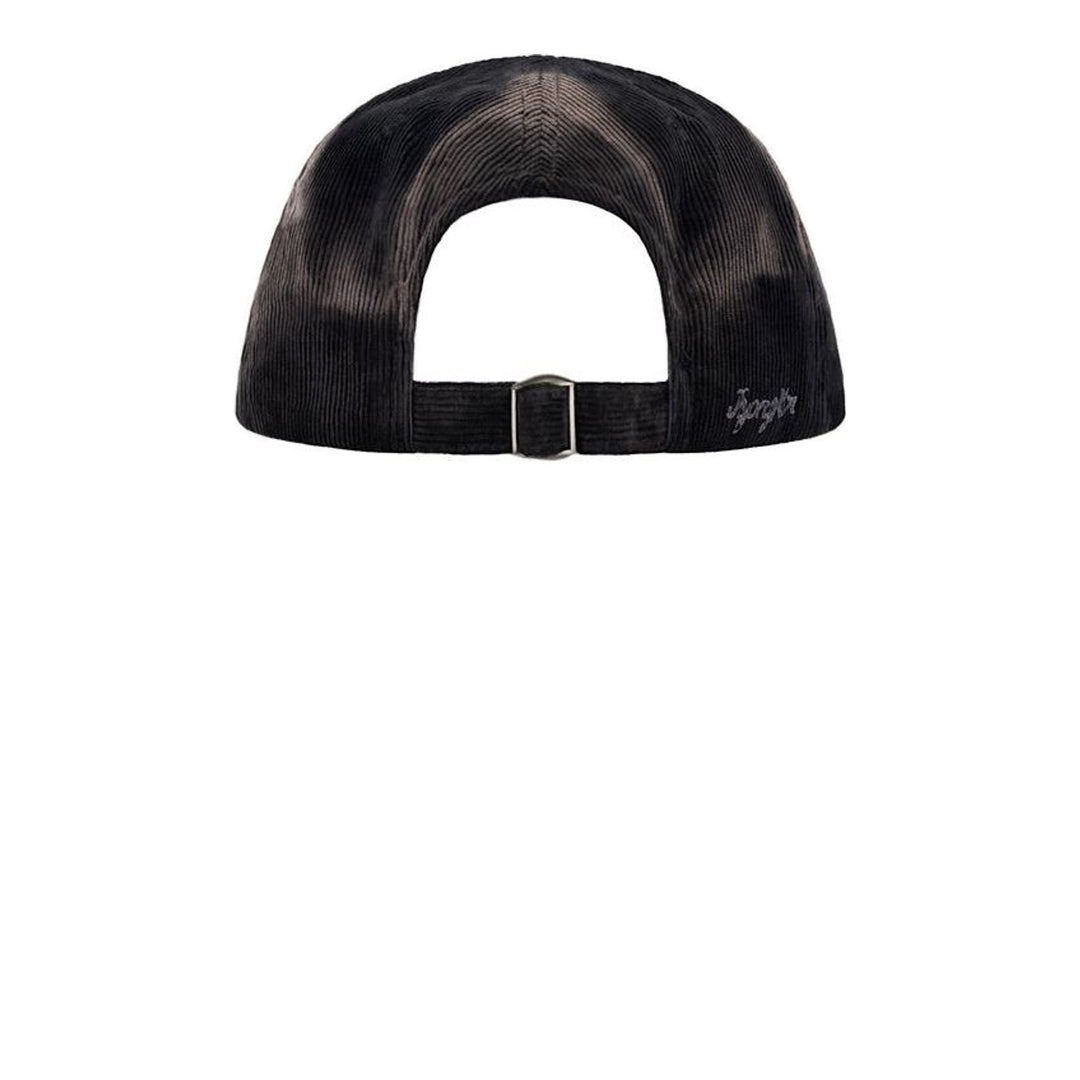 Jiyong Kim sun-bleached corduroy ball cap in faded dark brown and black, front view - packshot