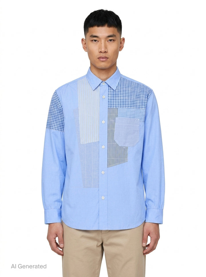 Cotton Check Long Sleeve Shirt | Comme des Garçons Homme | Club21 - front
