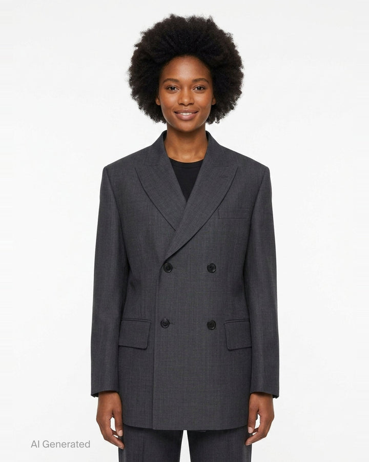 Double-Breasted Straight Cut Jacket | Junya Watanabe | Club21 - front