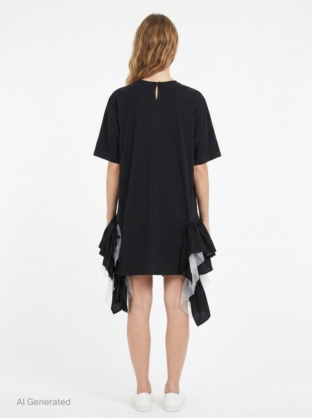 Graphic Ruffled Hem Dress | Junya Watanabe | Club21 - back