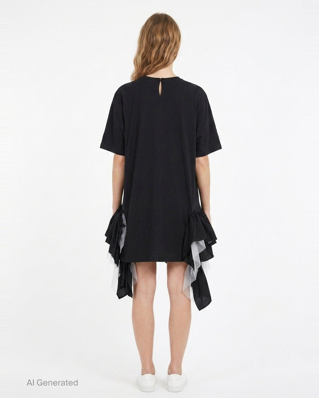 Graphic Ruffled Hem Dress | Junya Watanabe | Club21 - back