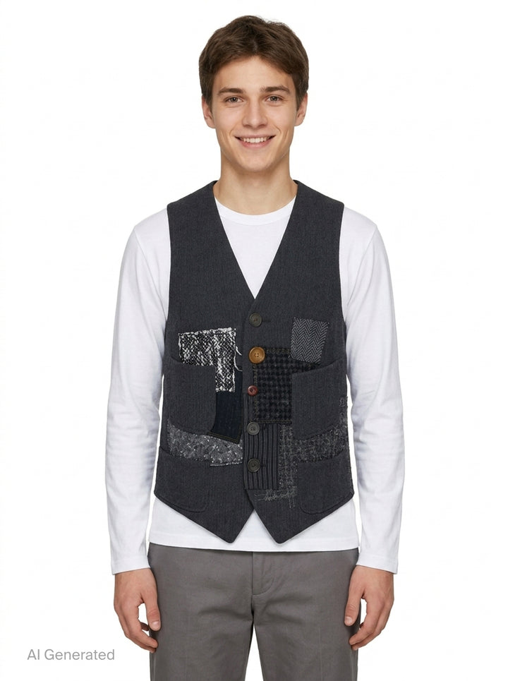 Patchwork Knit Vest | Junya Watanabe | Club21 - front