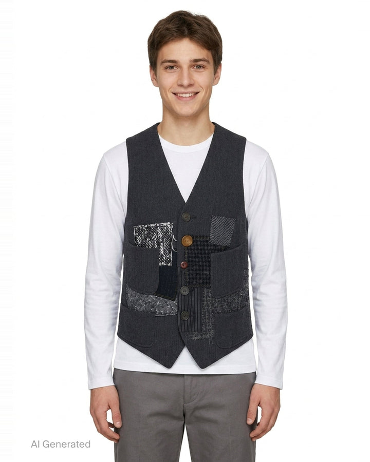 Patchwork Knit Vest | Junya Watanabe | Club21 - front