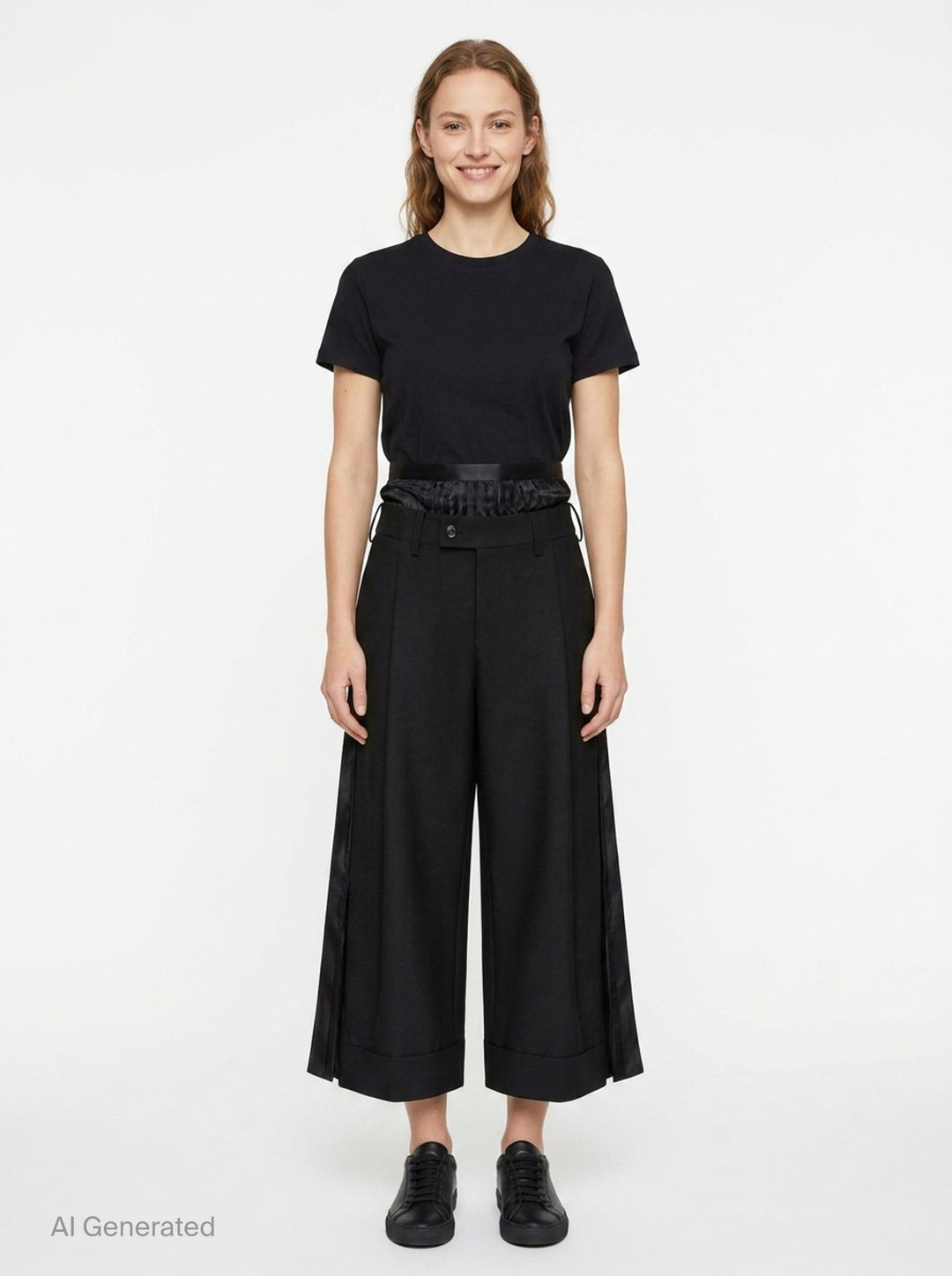 Pleated Wide-Leg Cropped Trousers | Junya Watanabe | Club21 - front