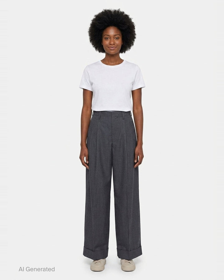 Wide Leg Pleated Wool Trousers | Junya Watanabe | Club21 - front