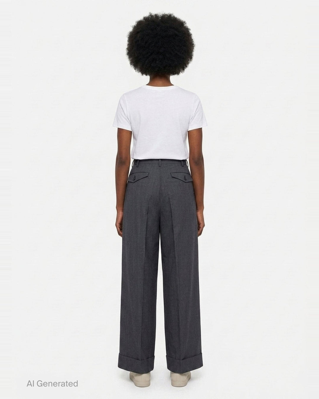 Wide Leg Pleated Wool Trousers | Junya Watanabe | Club21 - back