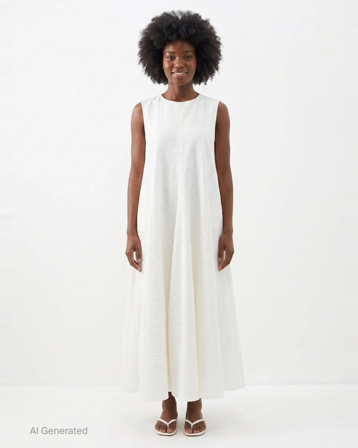 Cloqué Cotton Seersucker Dress | JW Anderson | Club21 - front