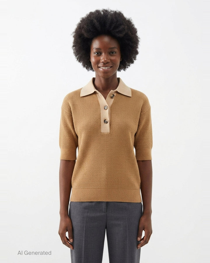 Short Sleeve Polo Jumper | JW Anderson | Club21 - front