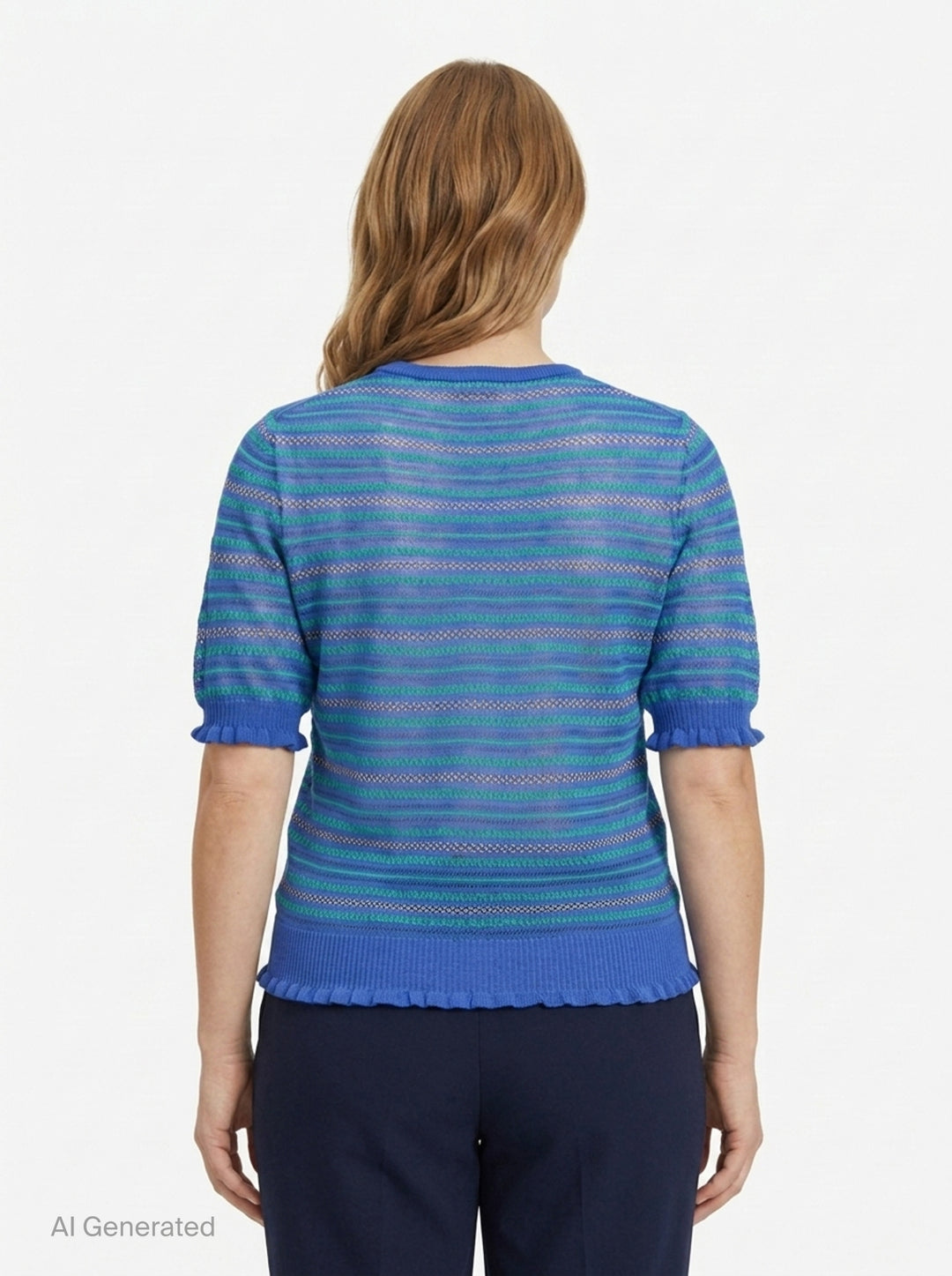 Short Sleeve Sheer Fair Isle Top | JW Anderson | Club21 - back