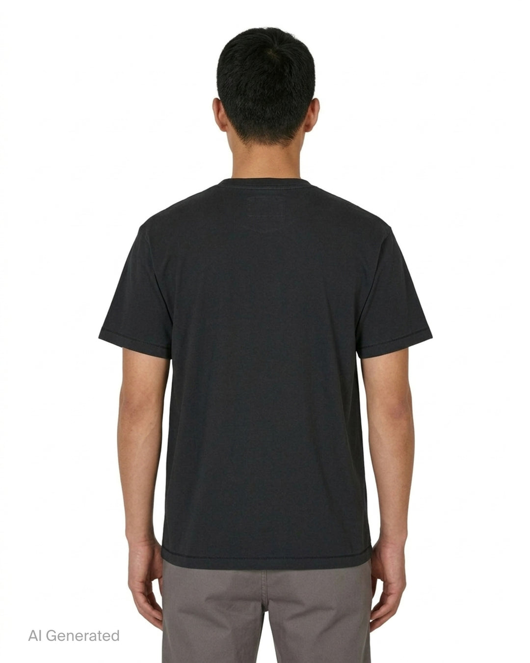 KidSuper Studios black short-sleeve Thank You for Shopping Tee with white retro script graphic and KidSuper Market address print - back