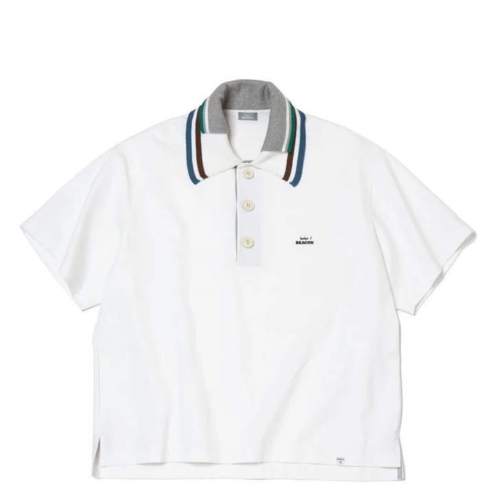 kolor_BEACON_Double_Collar_Jersey_Polo_White