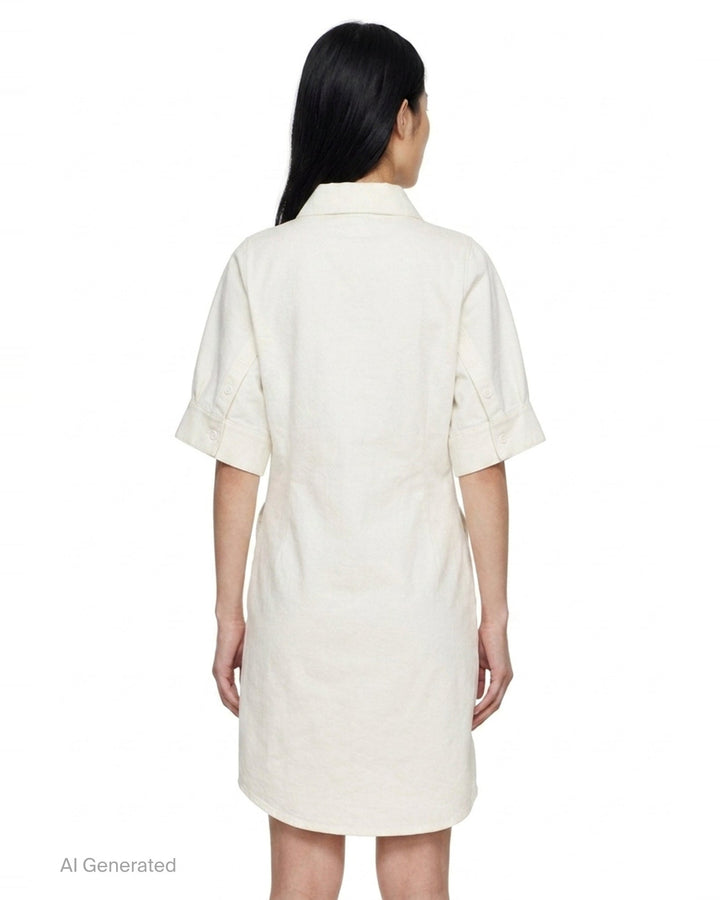 White Back-to-Front Shirt Dress | Kumann YHJ | Club21 - back
