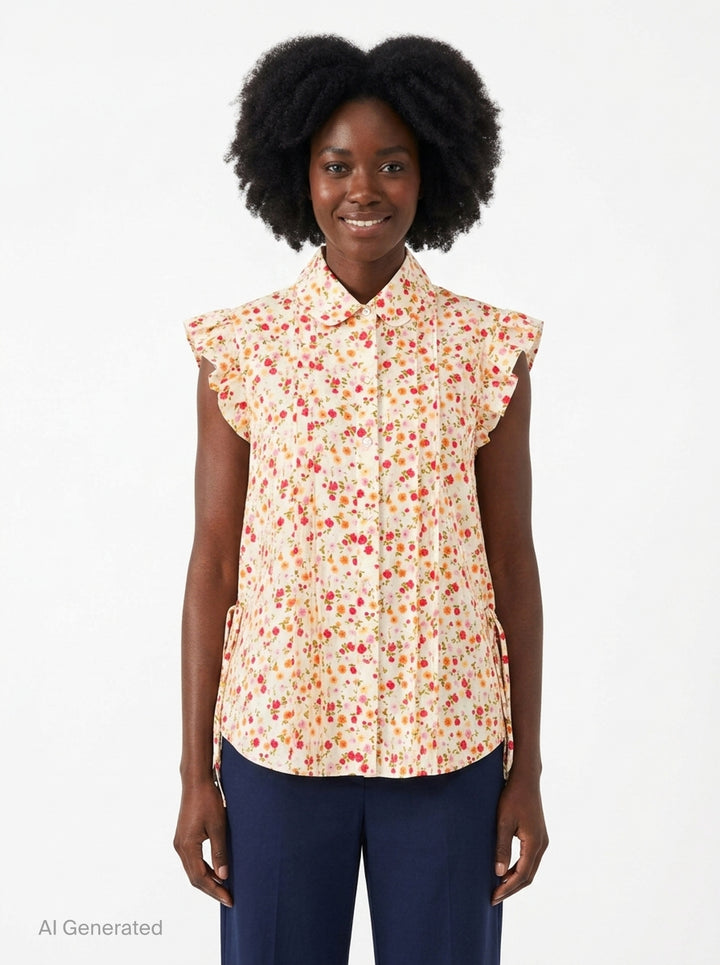 Flora Silk Short Sleeve Shirt | Lee Mathews | Club21 - front