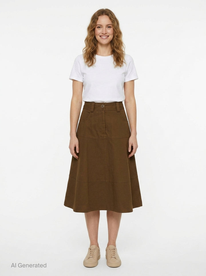 Harper Drill Flare Skirt | Lee Mathews | Club21 - front