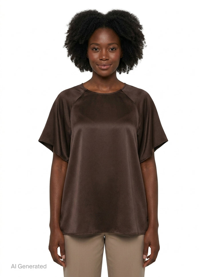 Stella Silk Satin Raglan Tee | Lee Mathews | Club21 - front