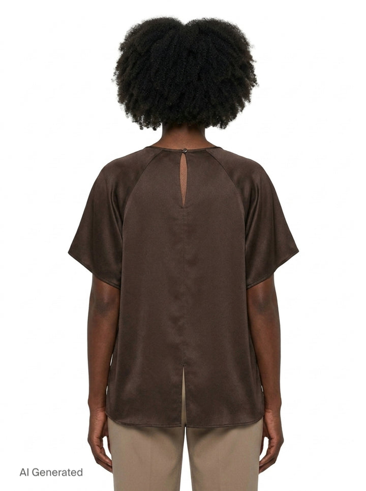 Stella Silk Satin Raglan Tee | Lee Mathews | Club21 - back