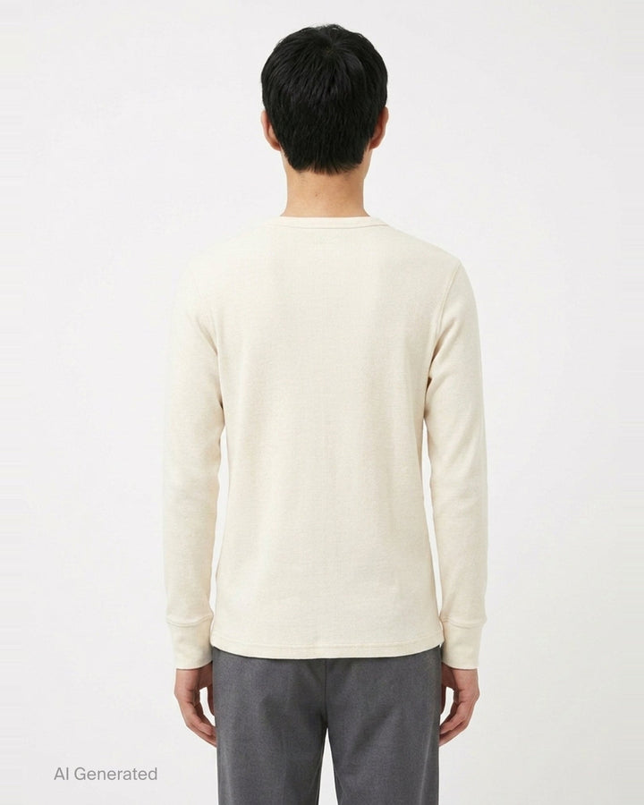 Long Sleeve Henley Tee | Lemaire | Club21 - back