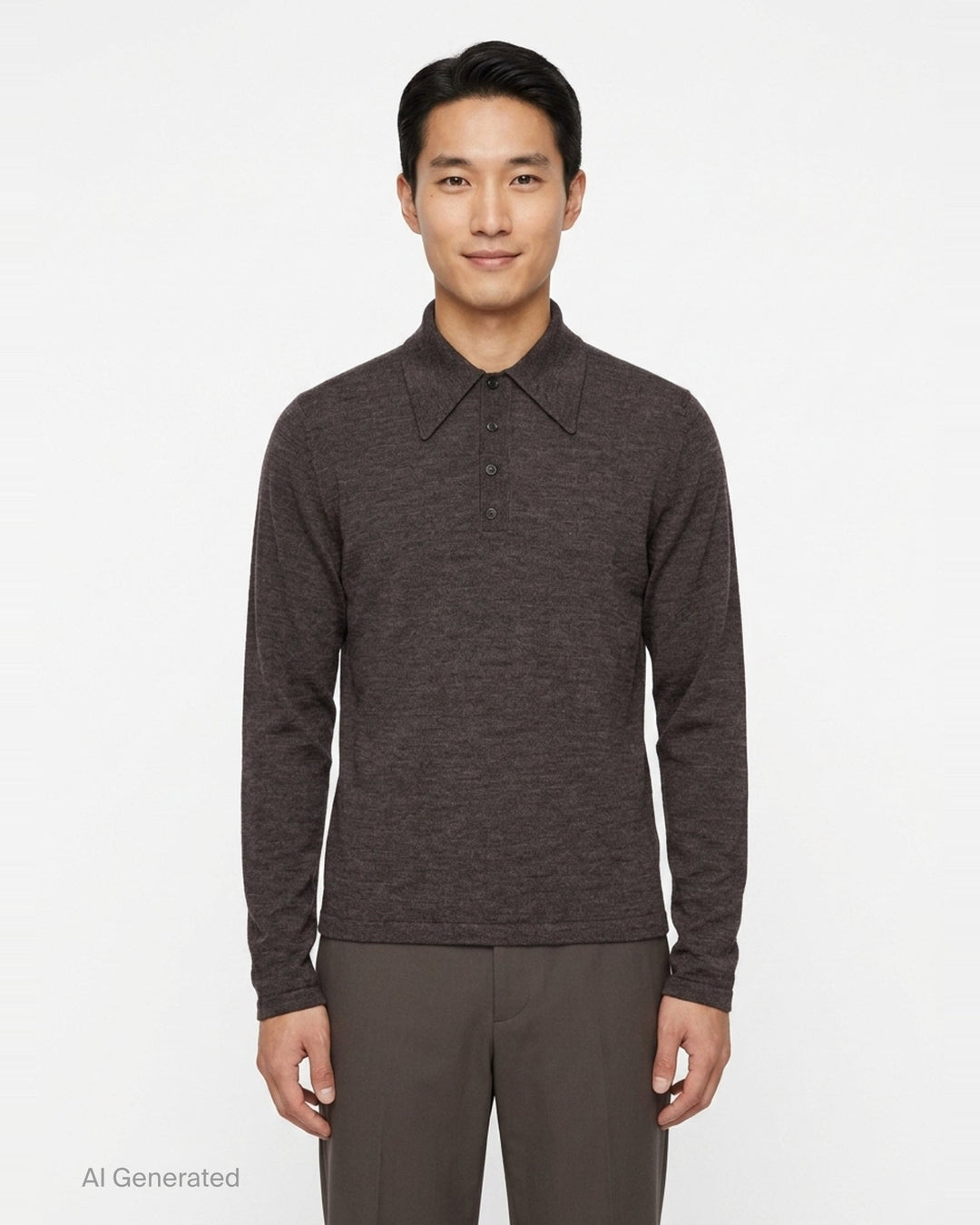 Long Sleeve Knitted Polo Top | Lemaire | Club21 - front