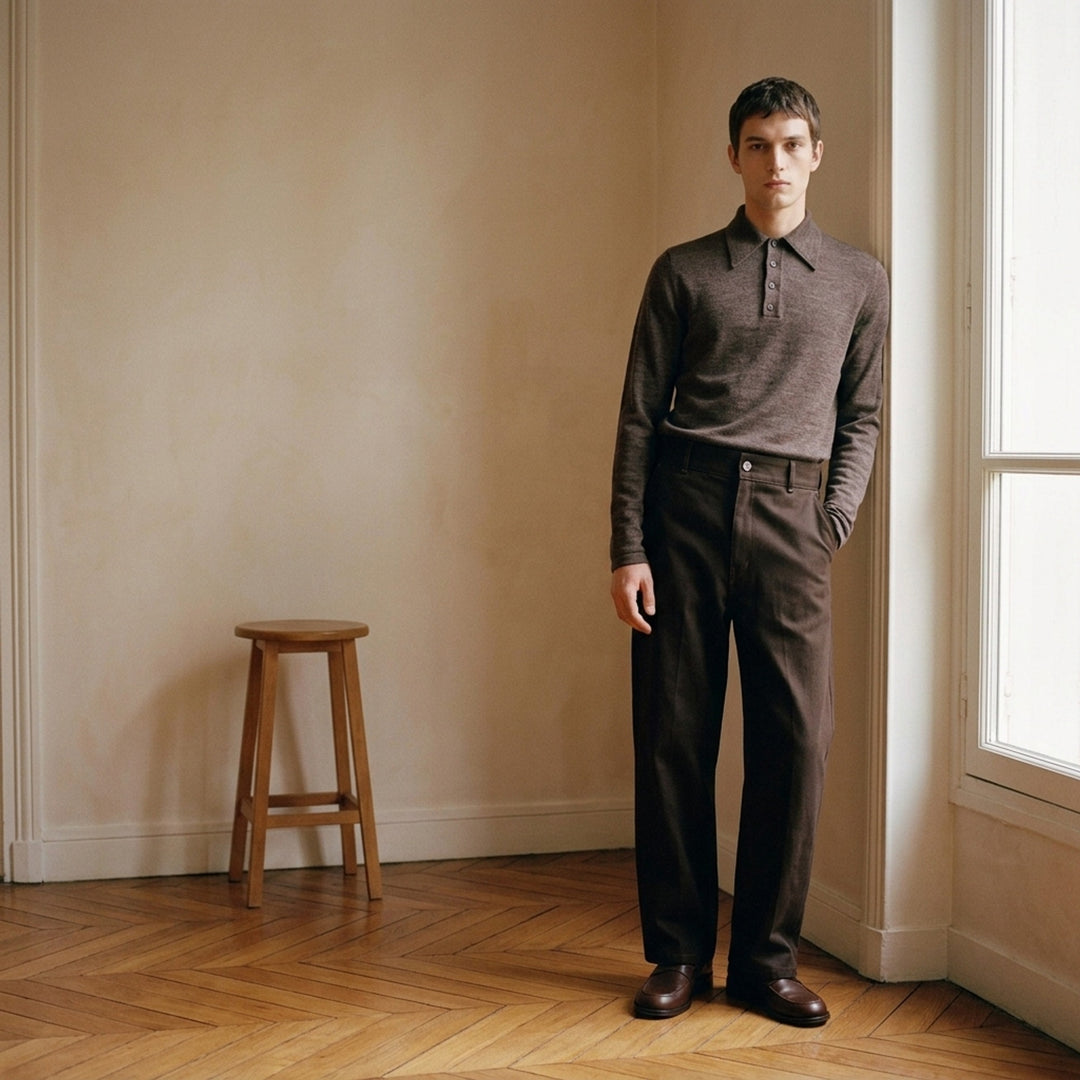 Long Sleeve Knitted Polo Top | Lemaire | Club21 - lifestyle