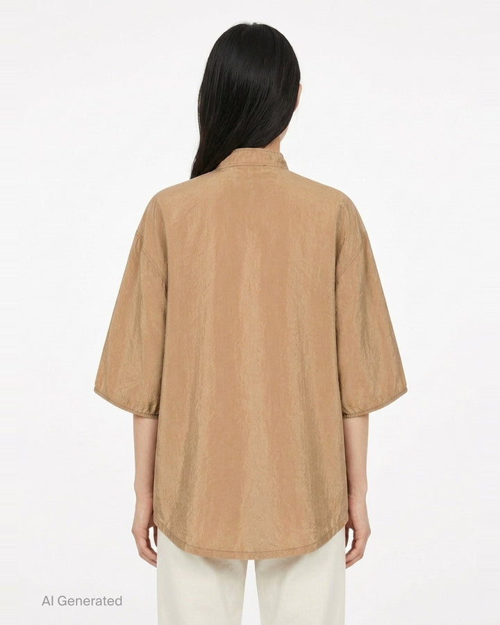 Soft Collar Dry Silk Top | Lemaire | Club21 - back