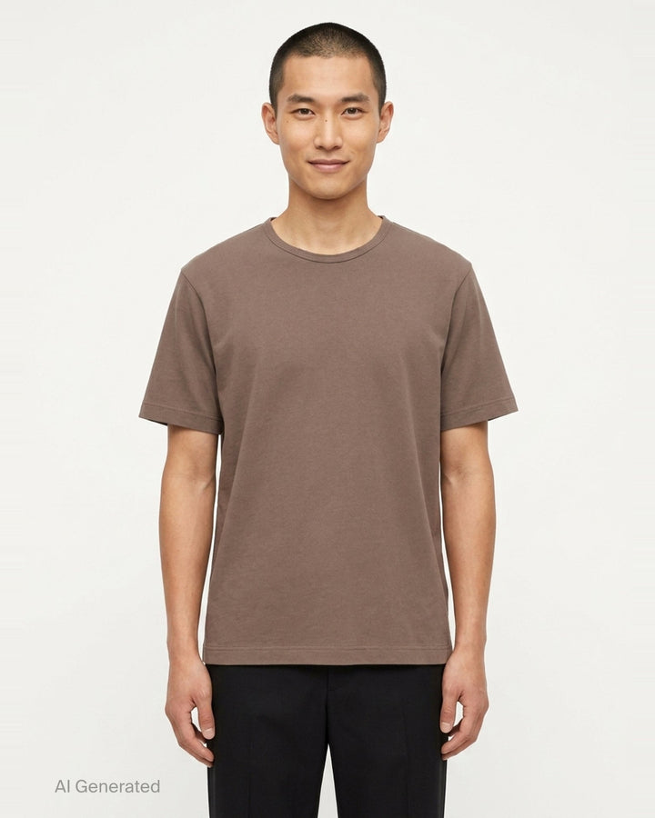 U-Neck Rib Jersey Tee | Lemaire | Club21 - front