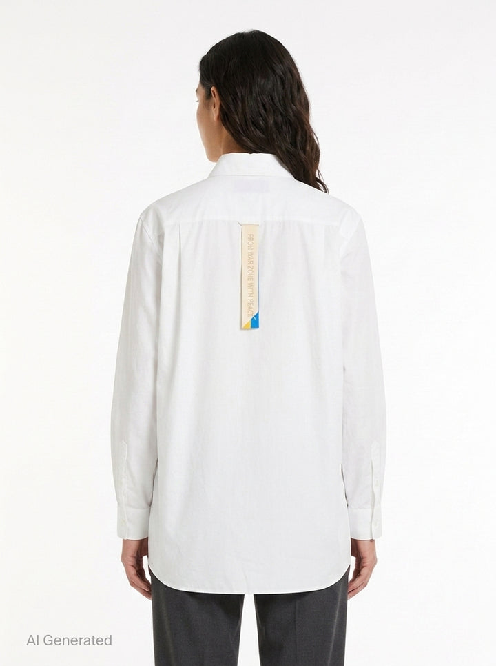 Cotton Poplin Draped Shirt | Litkovska | Club21 - back