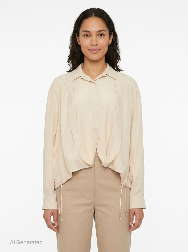 Layered Blouse with Tucked Hem | Litkovska | Club21 - front