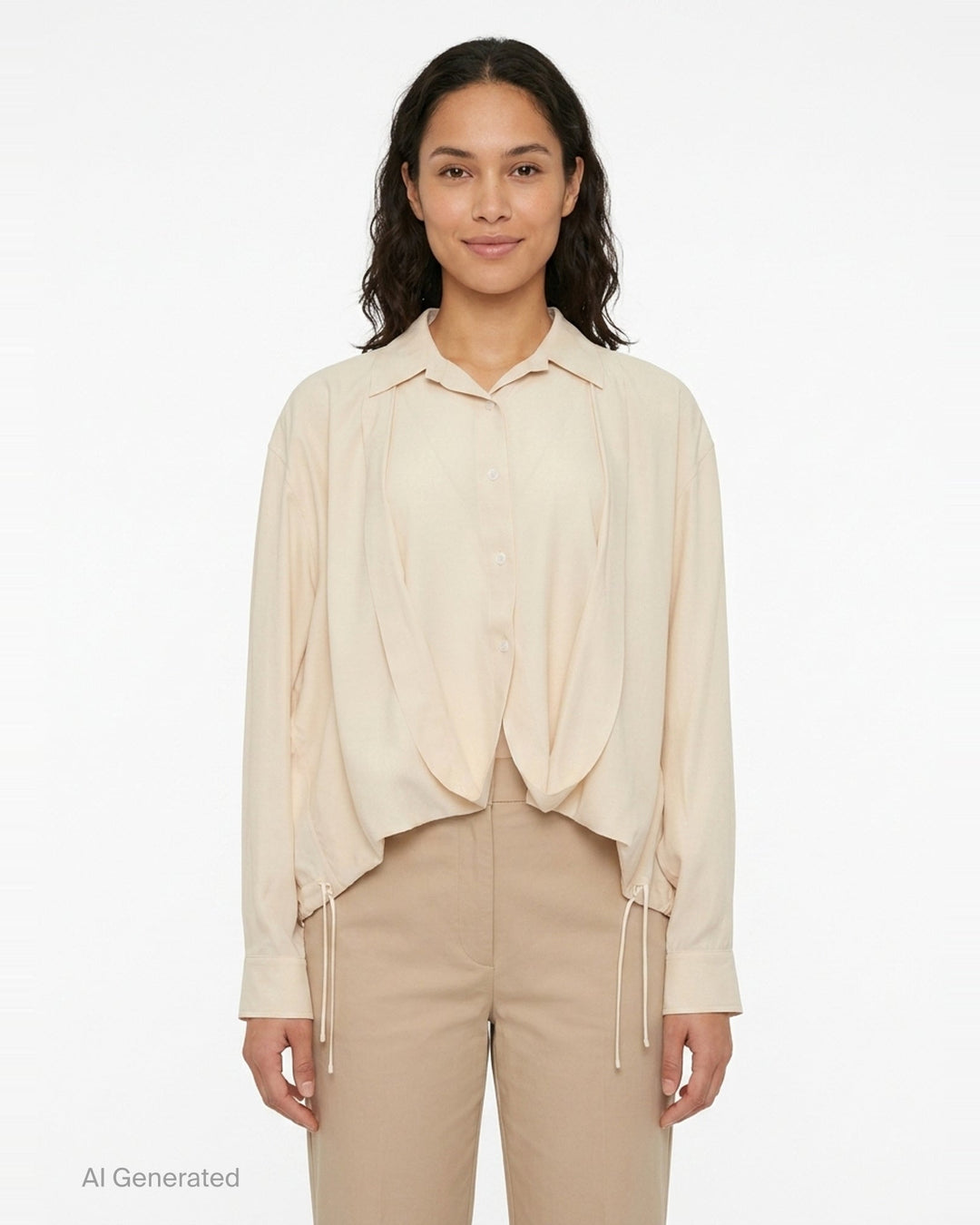 Layered Blouse with Tucked Hem | Litkovska | Club21 - front