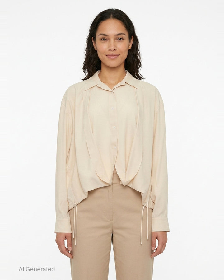 Layered Blouse with Tucked Hem | Litkovska | Club21 - front