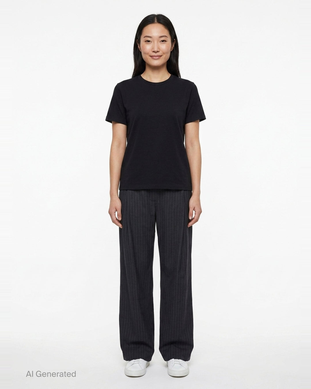 Pinstripe Frayed Edge Pants | Litkovska | Club21 - front
