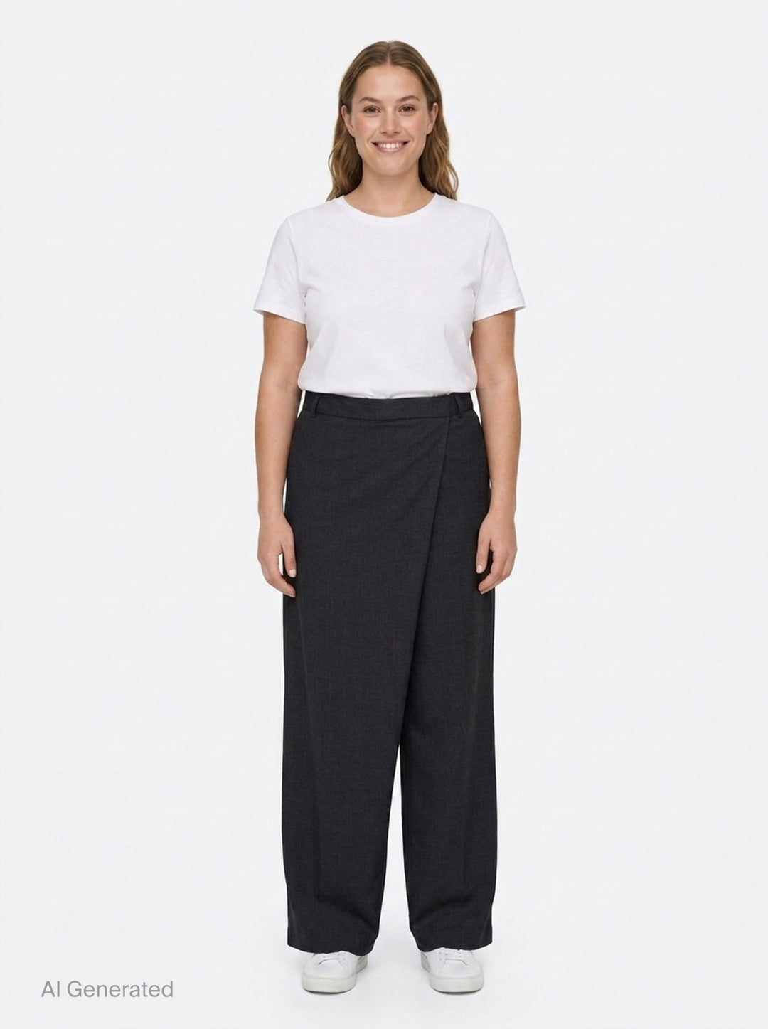 Pinstriped Deconstructed Offset Pants | Litkovska | Club21 - front