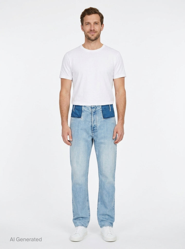 Contrast Waistband Straight Jeans | Maison Margiela | Club21 - front