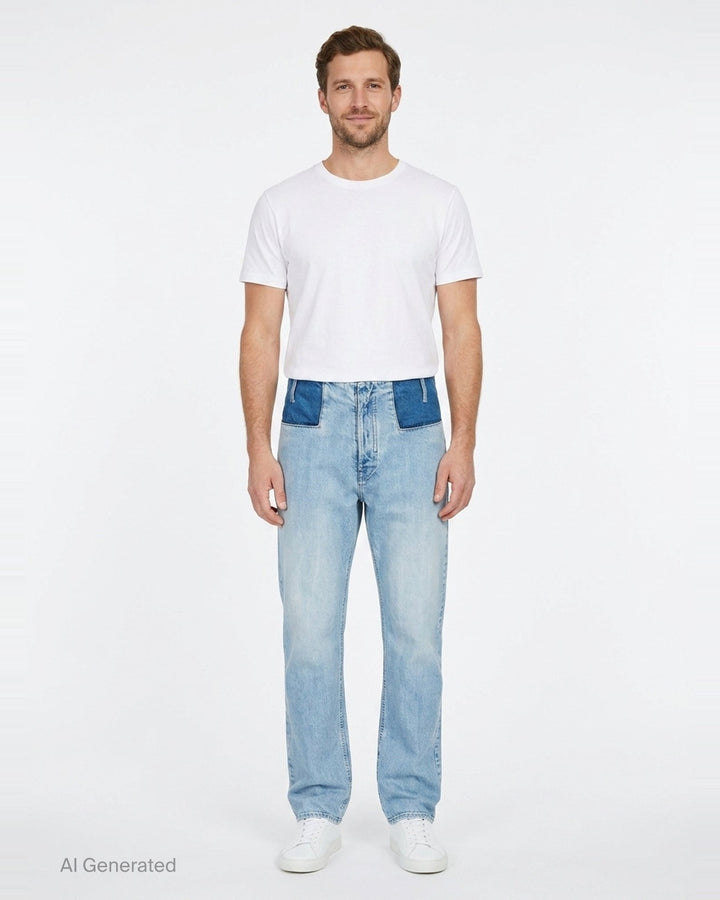 Contrast Waistband Straight Jeans | Maison Margiela | Club21 - front
