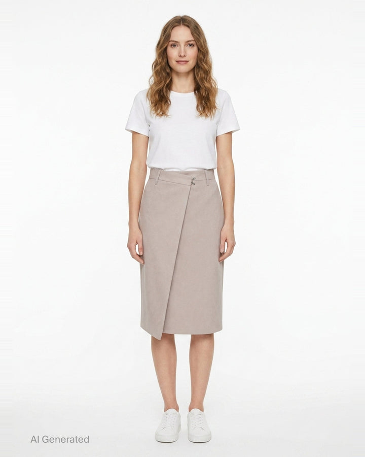 Cotton Twill Wrap Skirt | Maison Margiela | Club21 - front