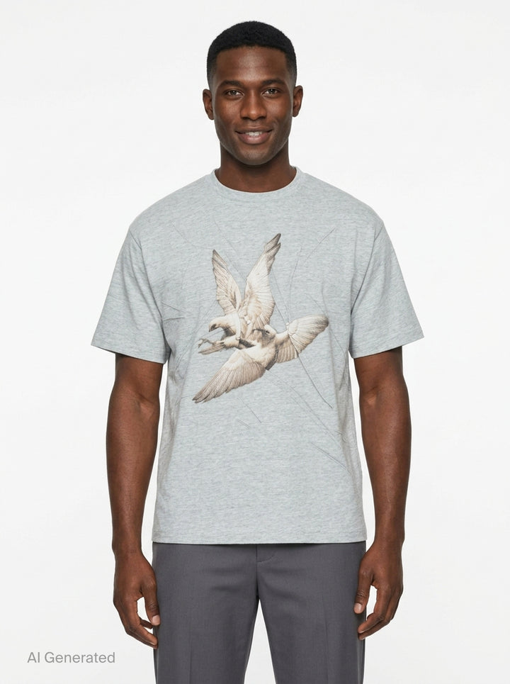 Fighting Birds Graphic Tee | Maison Margiela | Club21 - front