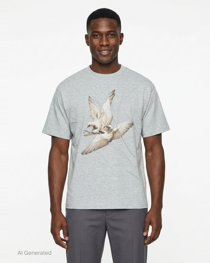 Fighting Birds Graphic Tee | Maison Margiela | Club21 - front