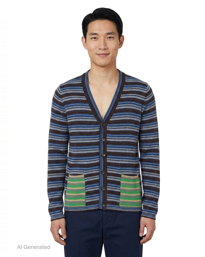 Multistripe Knit Cardigan | Maison Margiela | Club21 - front