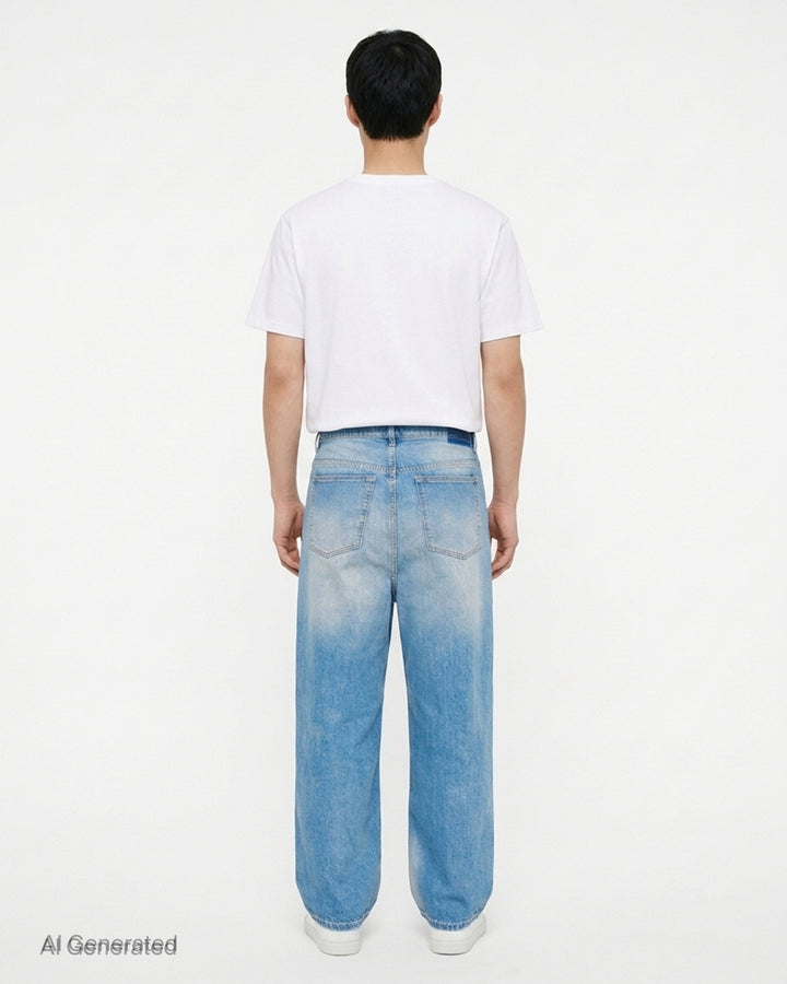 Pleated Front Wide-Leg Jeans | Maison Margiela | Club21 - back