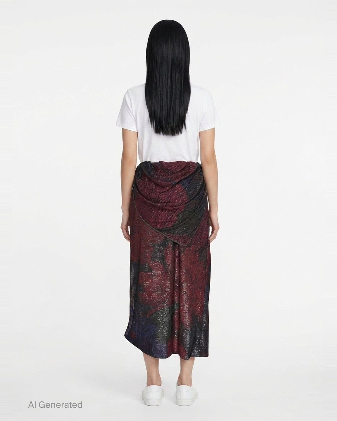 Sequins Draped Maxi Skirt | Maison Margiela | Club21 - back