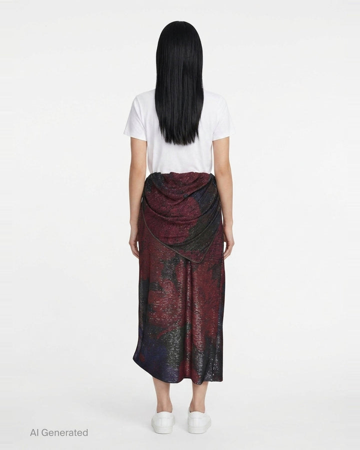 Sequins Draped Maxi Skirt | Maison Margiela | Club21 - back