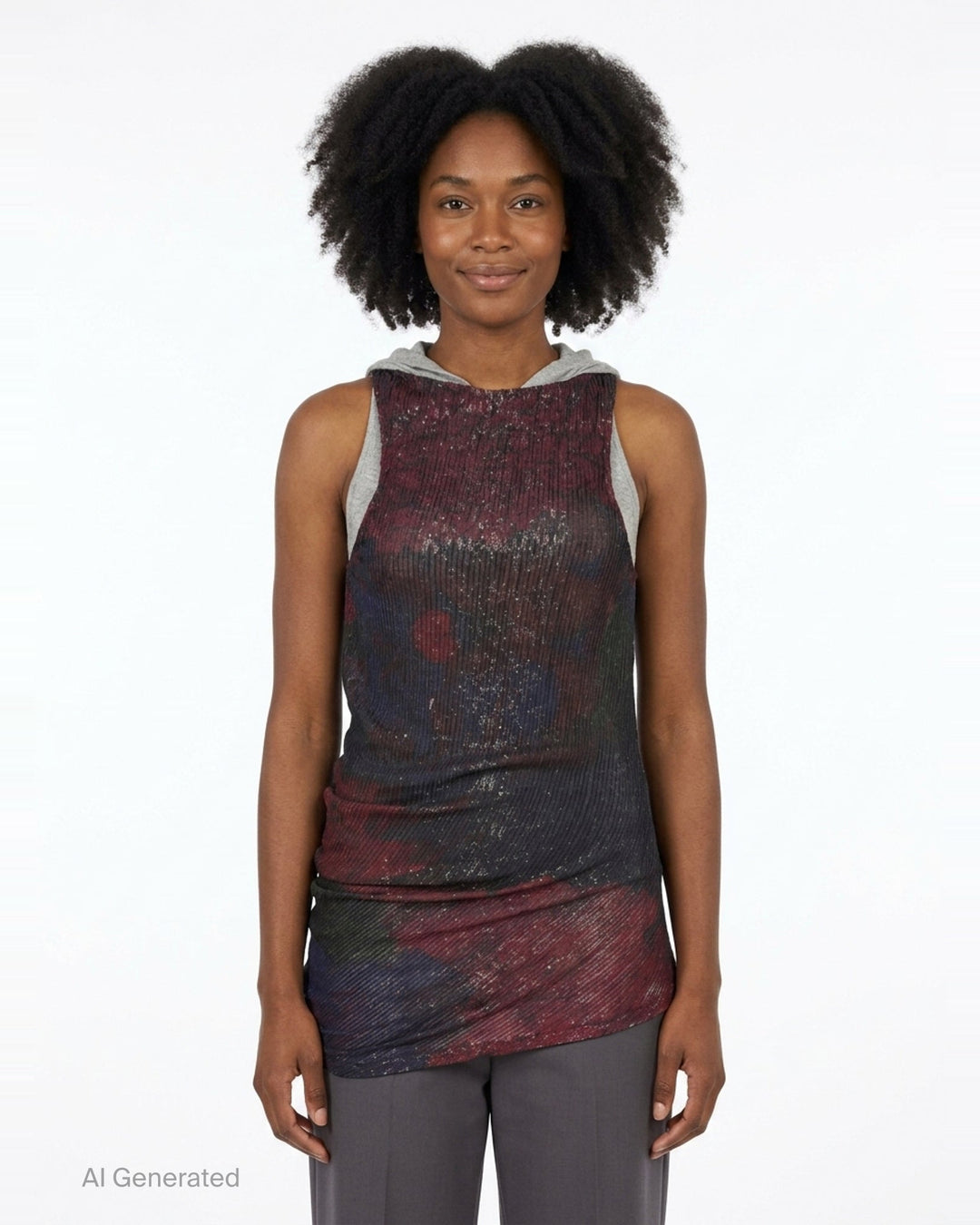 Sequins Draped Printed Top | Maison Margiela | Club21 - front