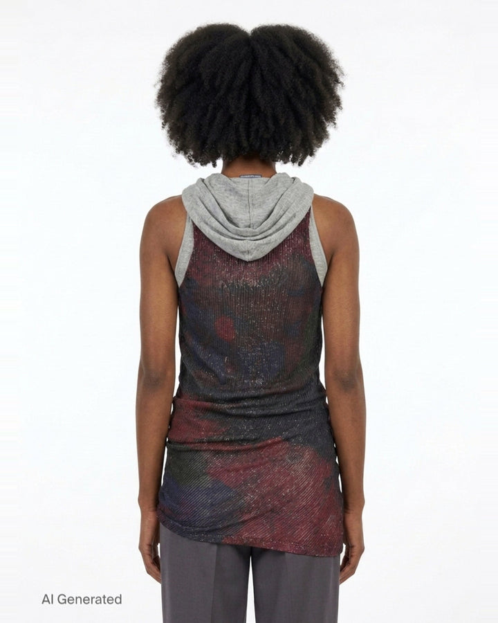 Sequins Draped Printed Top | Maison Margiela | Club21 - back