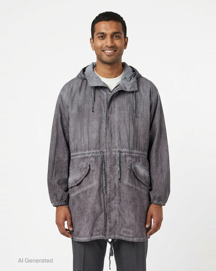 Treated Cotton Nylon Parka Coat | Maison Margiela | Club21 - front