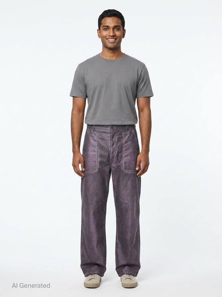 Treated Cotton Wide Leg Pants | Maison Margiela | Club21 - front