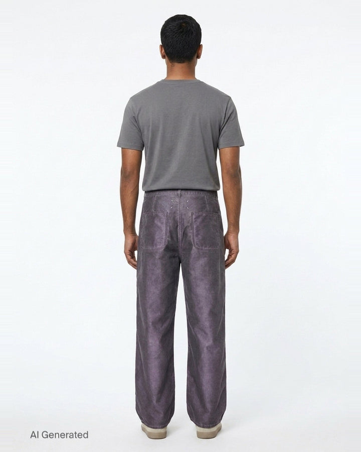 Treated Cotton Wide Leg Pants | Maison Margiela | Club21 - back