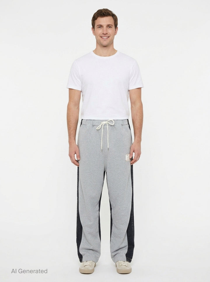 Combined Denim Sweatpants | Mihara Yasuhiro | Club21 - front