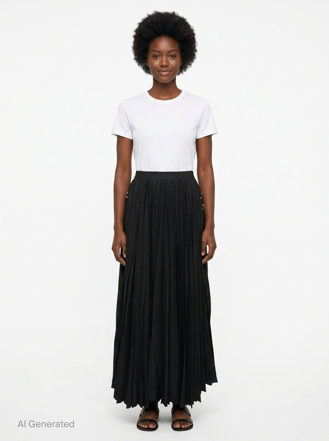Combined Pleats Denim Skirt | Mihara Yasuhiro | Club21 - front