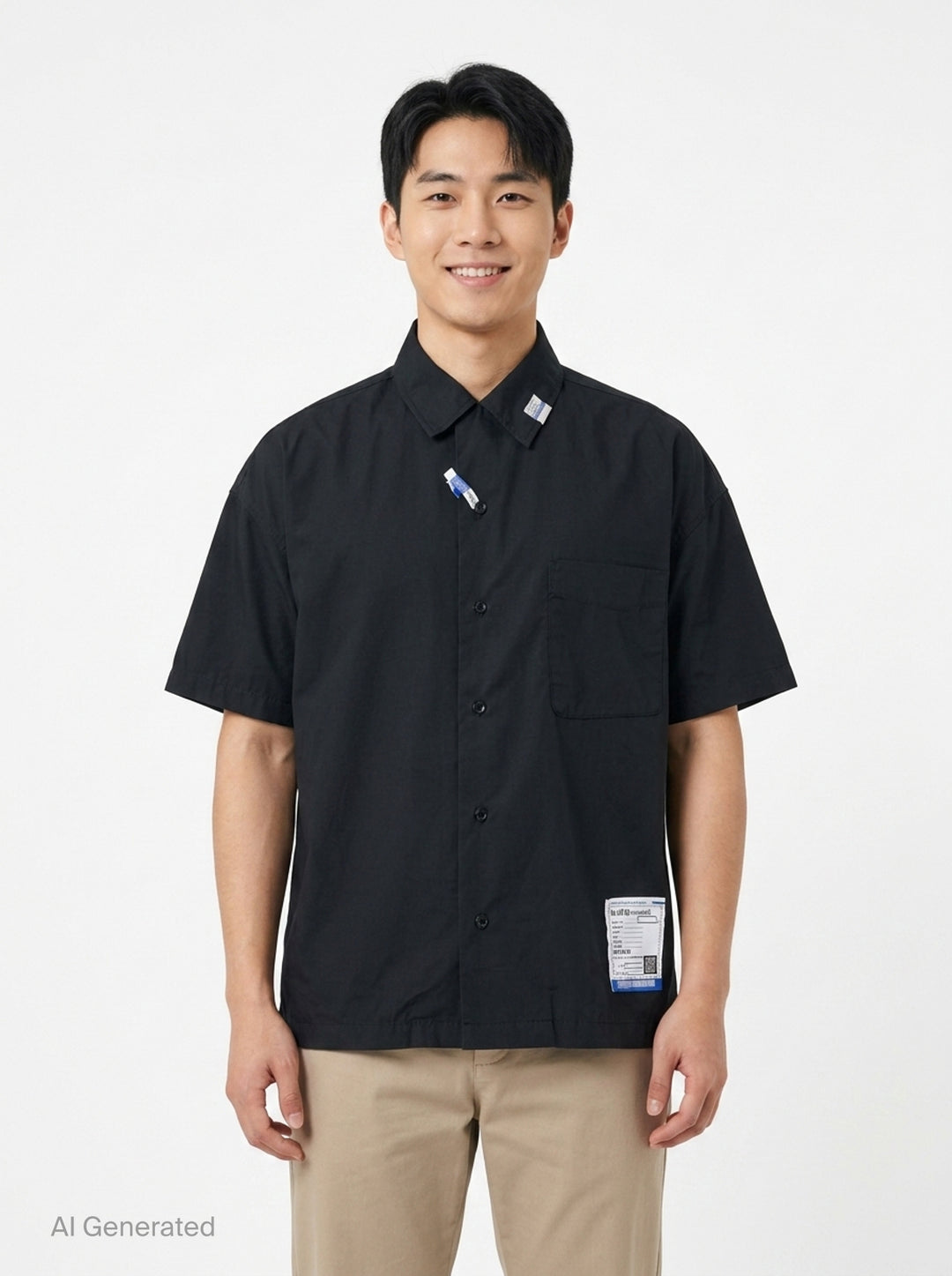 Cotton High Density Short Sleeve Shirt | Mihara Yasuhiro | Club21 - front