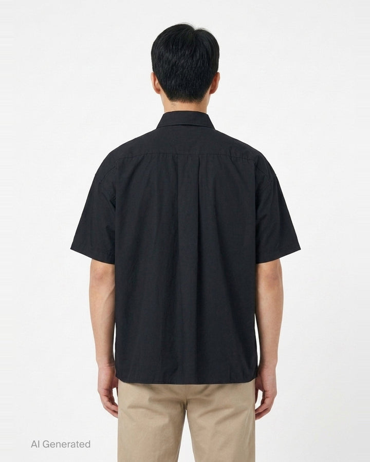 Cotton High Density Short Sleeve Shirt | Mihara Yasuhiro | Club21 - back