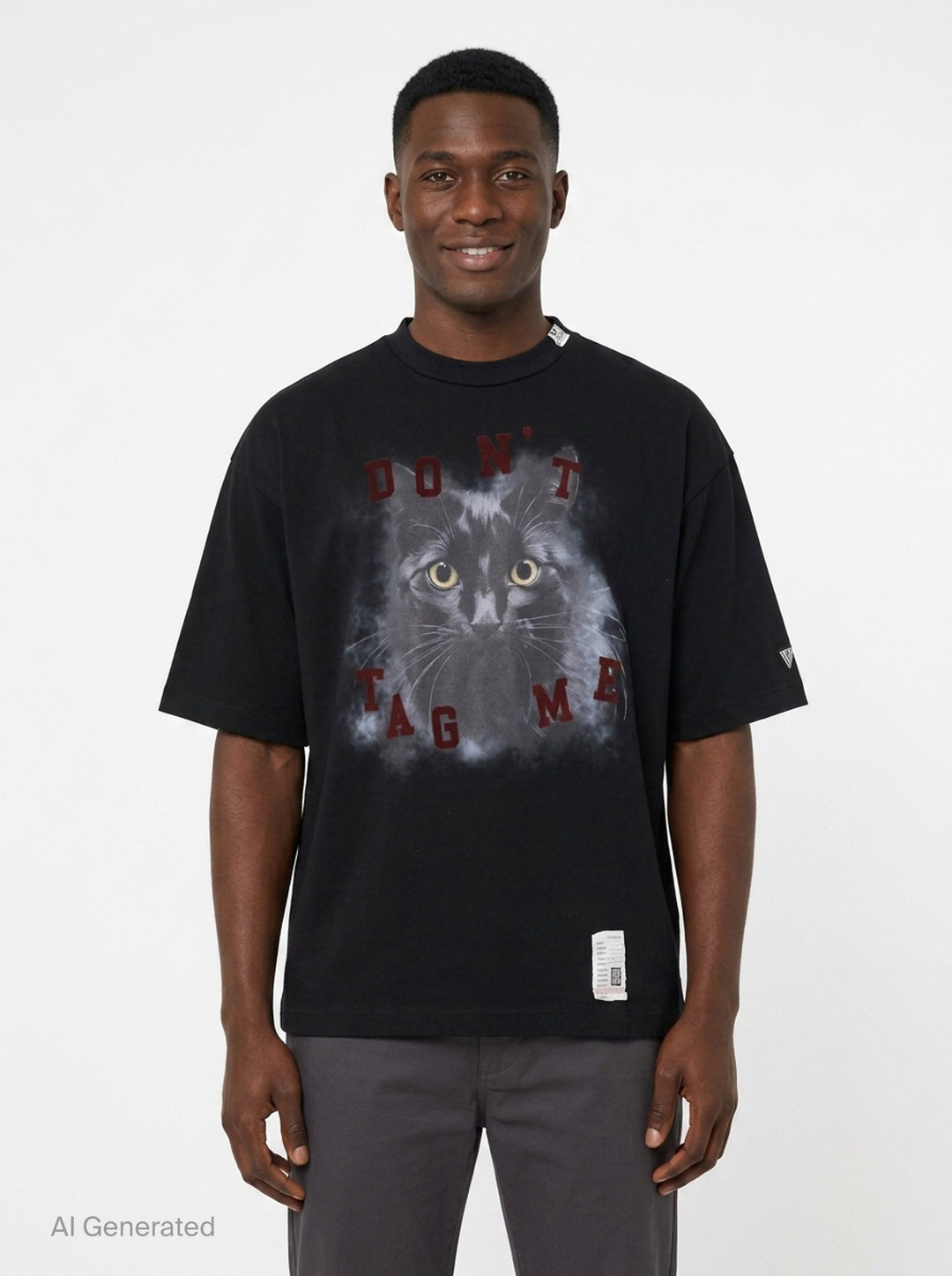 Don't Tag Me Cat Printed Tee | Mihara Yasuhiro | Club21 - front